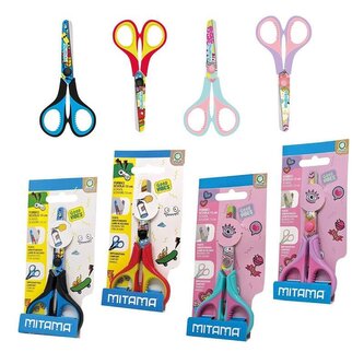 Nůžky "GOOD VIBES", tyrkysová/růžová, dětské, 13 cm, MITAMA 61286-90167