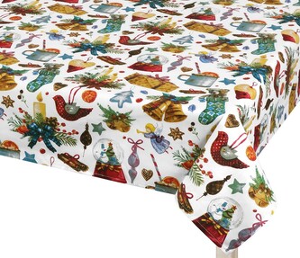 Ubrus VÁNOCE - Červená,Zelená,Bílá - 120x140 cm