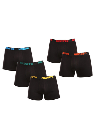 5PACK pánské boxerky Nedeto černé (5NB003) XXL