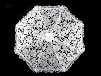 Svatební krajkový deštník mini pro družičky - 1 ks - 2 Off White