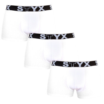 3PACK pánské boxerky Styx sportovní guma nadrozměr bílé (R10616161) 4XL