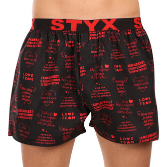Pánské trenky Styx art sportovní guma Valentýn texty (B1757) XL