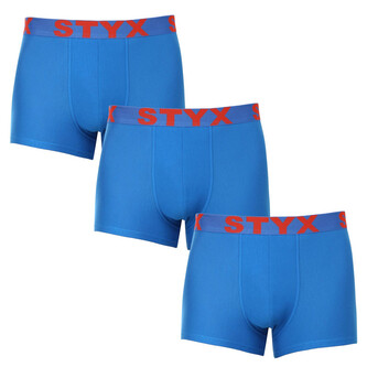 3PACK pánské boxerky Styx sportovní guma modré (3G1167) XXL