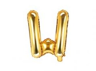 Balon foliowy Litera W 35cm złoty