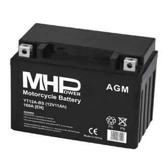 Baterie motocyklová 12V / 11Ah MHPower YT12A-BS