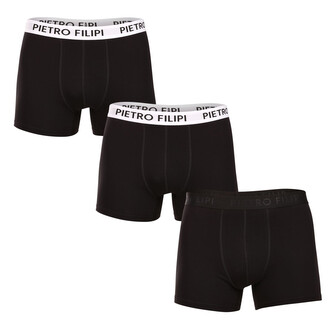 3PACK pánské boxerky Pietro Filipi černé (3BCL007) XXL