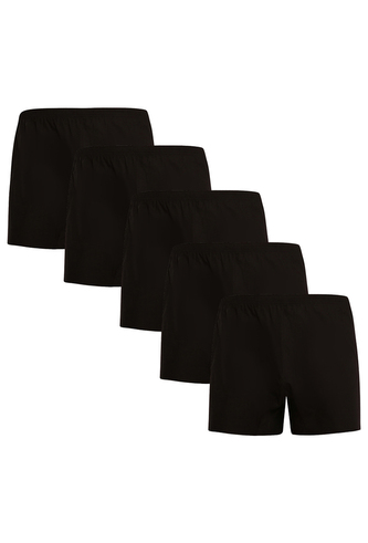 5PACK pánské trenky Nedeto černé (5NDTT001) L