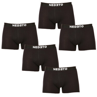 5PACK pánské boxerky Nedeto černé (5NB001b) XXL