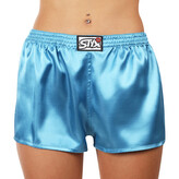 Dámské trenky Styx klasická guma saténové modré (L967) M