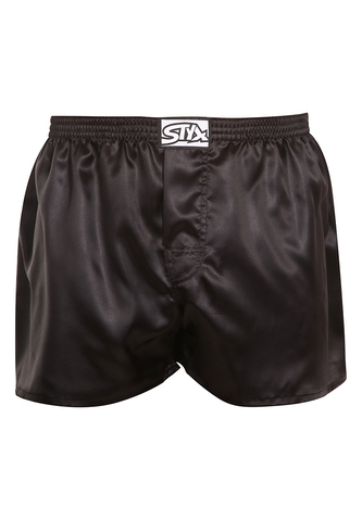 Pánské trenky Styx klasická guma saténové černé (C960) XL