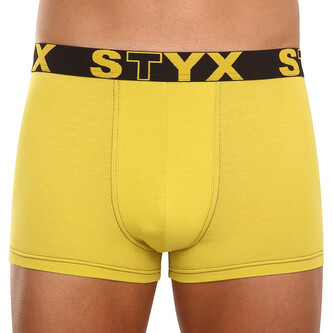 Pánské boxerky Styx sportovní guma zelenožluté (G1065) S