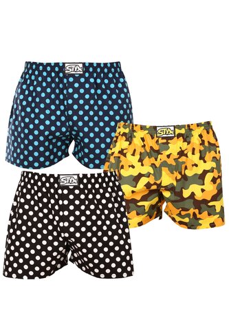 3PACK pánské trenky Styx art klasická guma vícebarevné (3A15901) XXL