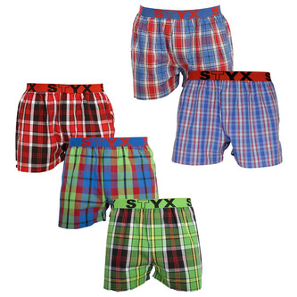5PACK pánské trenky Styx sportovní guma vícebarevné (5B0102784) XL