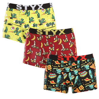 3PACK pánské boxerky Styx art sportovní guma vícebarevné (3G13198) XXL