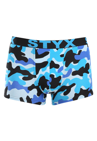 Pánské boxerky Styx art sportovní guma maskáč modrý (G1850) L