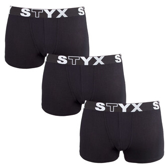 3PACK dětské boxerky Styx sportovní guma černé (3GJ960) 12-14 let
