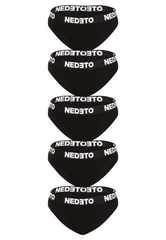 5PACK dámské kalhotky Nedeto černé (5NKB001) M