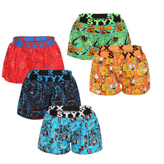 5PACK dámské trenky Styx art sportovní guma vícebarevné (5T1367834) M
