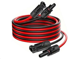 Solární kabel 3m prodlužovací H1Z2Z2-K, 4mm2, červený+černý s konektory MC4