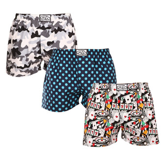 3PACK pánské trenky Styx art klasická guma vícebarevné (3A14731) XL
