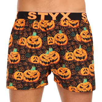Pánské trenky Styx art sportovní guma Halloween dýně (B1755) M