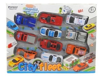 Sada 10 sportovních vozů; 27x21x3cm, W/B