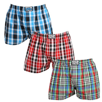 3PACK pánské trenky Styx klasická guma vícebarevné (3A103456) M