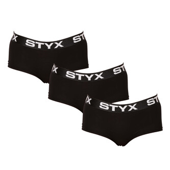 3PACK dámské kalhotky Styx s nohavičkou černé (3IN0960) XL