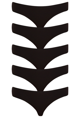 5PACK dámské kalhotky Nedeto černé (5NDTK001) M