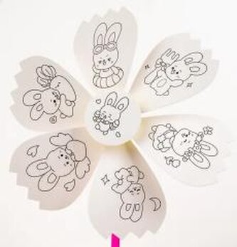 Wiatraczek Tinting do kolorowania królik