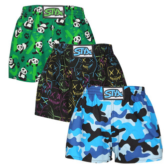3PACK dětské trenky Styx art klasická guma vícebarevné (3J18023) 9-11 let