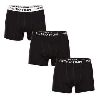3PACK pánské boxerky Pietro Filipi černé (3BCL006) XL