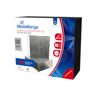 MEDIARANGE 1 CD 5,2mm + tray černý 10ks/bal