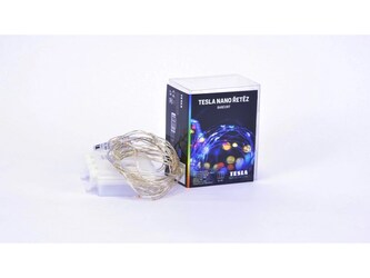 TESLA nano řetěz 50LED, RGB, 5m + 30cm kabel