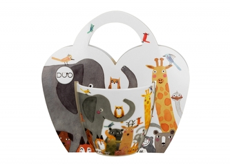 Porcelánový hrnek Psí svět ANIMALS 460 ml v papírovém košíku