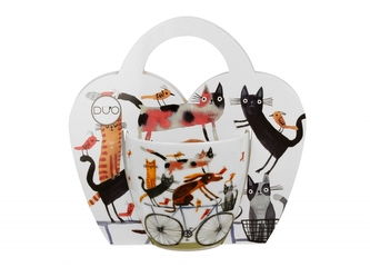 Porcelánový hrnek Psí svět - PES NA KOLE 460 ml v papírovém košíku