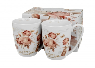 Sada 2ks porcelánových hrnků SECESE, 360 ml