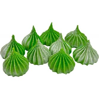 Mini pusinky zelené se stříbrnými třpytkami 9ks - I LOVE CAKES