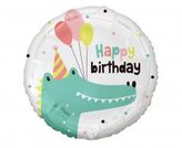 Balon foliowy Krokodylek Happy Birthday 45cm