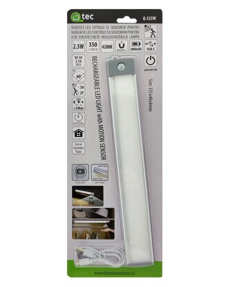 Q-325W USB Nabíjecí LED osvětlení 2,5W 4200K se senzorem pohybu QTEC