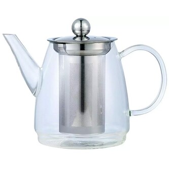Konvice na čaj se sítkem Kinghoff, 0,9l, sklo