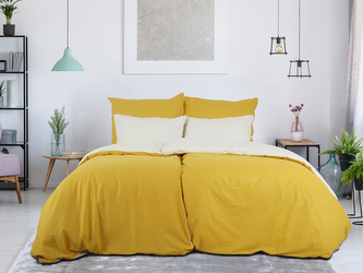 B.E.S. - Petrovice, s.r.o. Povlečení BAVLNA Double face ZIP - Hořčicová/Kávová Rozměr: 200 x 220 + 2x 70 x 90