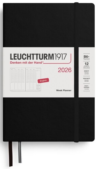 Week Planner 2026 Paperback (B6+) Black