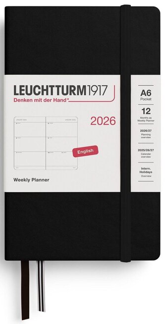 Weekly Planner 2026 Pocket (A6) Black