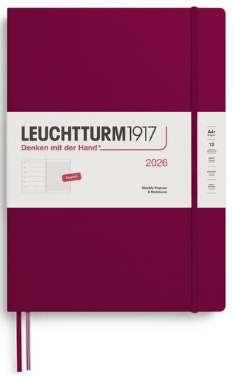 Weekly Planner & Notebook 2026 Master (A4+) Port Red
