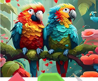 Diamantové malování 30x40cm papoušci v kvítí