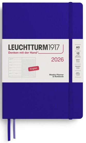 Weekly Planner & Notebook 2026 Medium (A5) Ink - tečkovaný