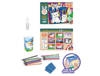 Omalovánky stíratelné 8 obrázků 28x21,5 cm