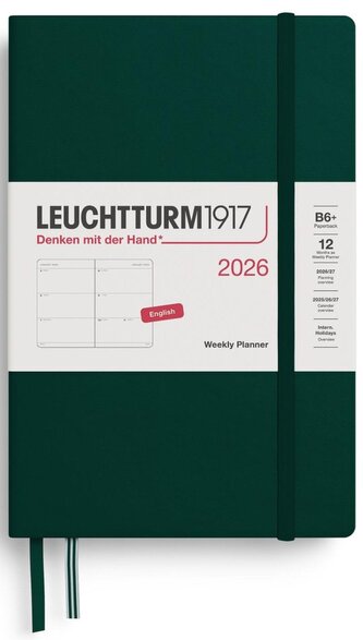 Weekly Planner 2026 Paperback (B6+) Forest Green