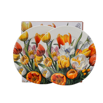 Komplet 2 talerze deserowe TULIPANY